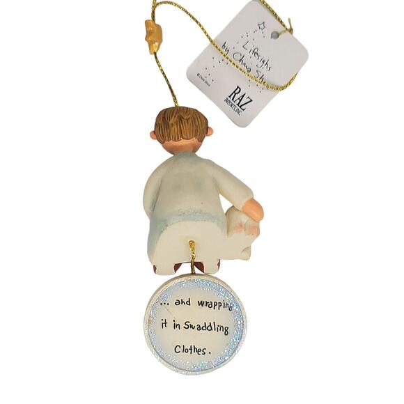 Lifesighs Chris Shea Nativity Shepherd Boy Christmas Ornament Sending A Message - Picture 3 of 4